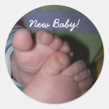 toes, New Baby! Round Sticker