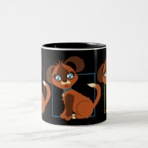 Toffee Toon Pups Blk Mug