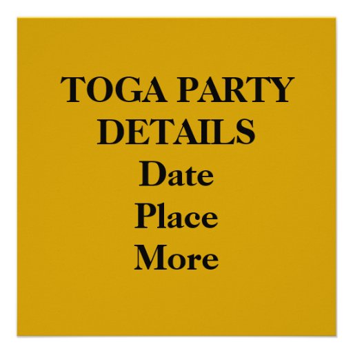 TOGA PARTY CUSTOM INVITE