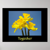 Together Art Print Inspirational Yellow Daffodils