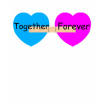 Together Forever Bandaide Hearts T-Shirt by ValentinesDayHearts Together Forever Bandaide Hearts T-Shirt