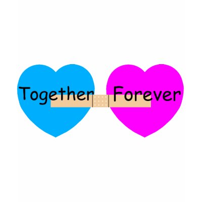 Together Forever Bandaide Hearts T-shirt by ValentinesDayHearts