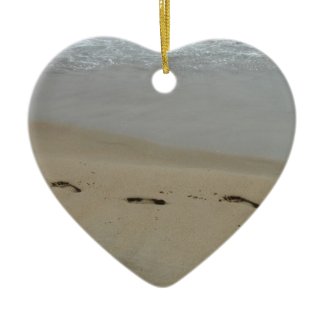 Together Forever Footprints in the Sand Ornament ornament