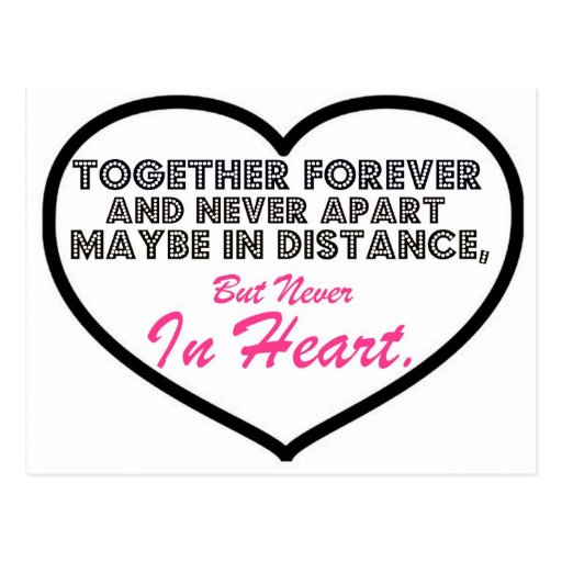 Together Forever & Never apart....... Postcard Zazzle