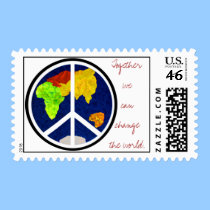 Together we can change the world US Postage Stamp stamps