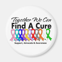 Together We Can Find A Cure Cancer Magnet