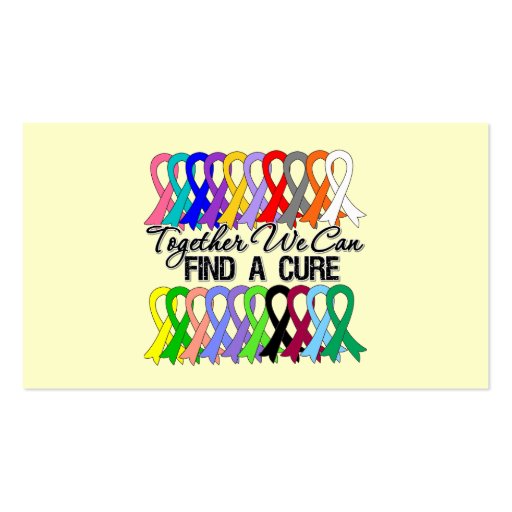 Together We Can Find A Cure CANCER RIBBONS Business Card (back side)