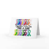 Together We Can Find a Cure Cancer Ribbons Greeting Cards