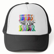 Together We Can Find a Cure Cancer Ribbons Hat