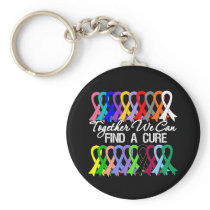 Together We Can Find a Cure Cancer Ribbons Keychains