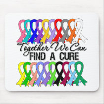 Together We Can Find a Cure Cancer Ribbons Mouse Pads