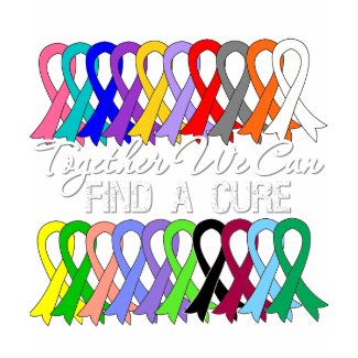 Together We Can Find a Cure Cancer Ribbons shirt