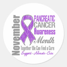 Together We Can Find a Cure - Pancreatic  Cancer Round Sticker
