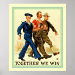 Together We Win ~ Vintage World War 1 Print
