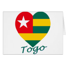 Togo Flag Heart cards