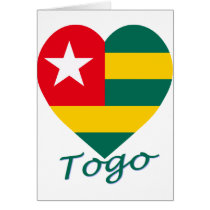 Togo Flag Heart cards