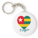 Togo Flag Heart Keychains