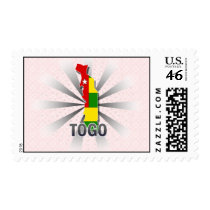 Togo Flag Map 2.0 Postage Stamp