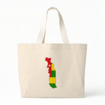 Togo flag map tote bags