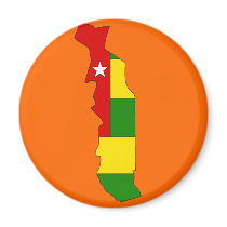 Togo flag map refrigerator magnets