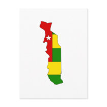 Togo flag map postcards