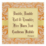 Toil & Trouble Halloween Holiday Gold Invitation