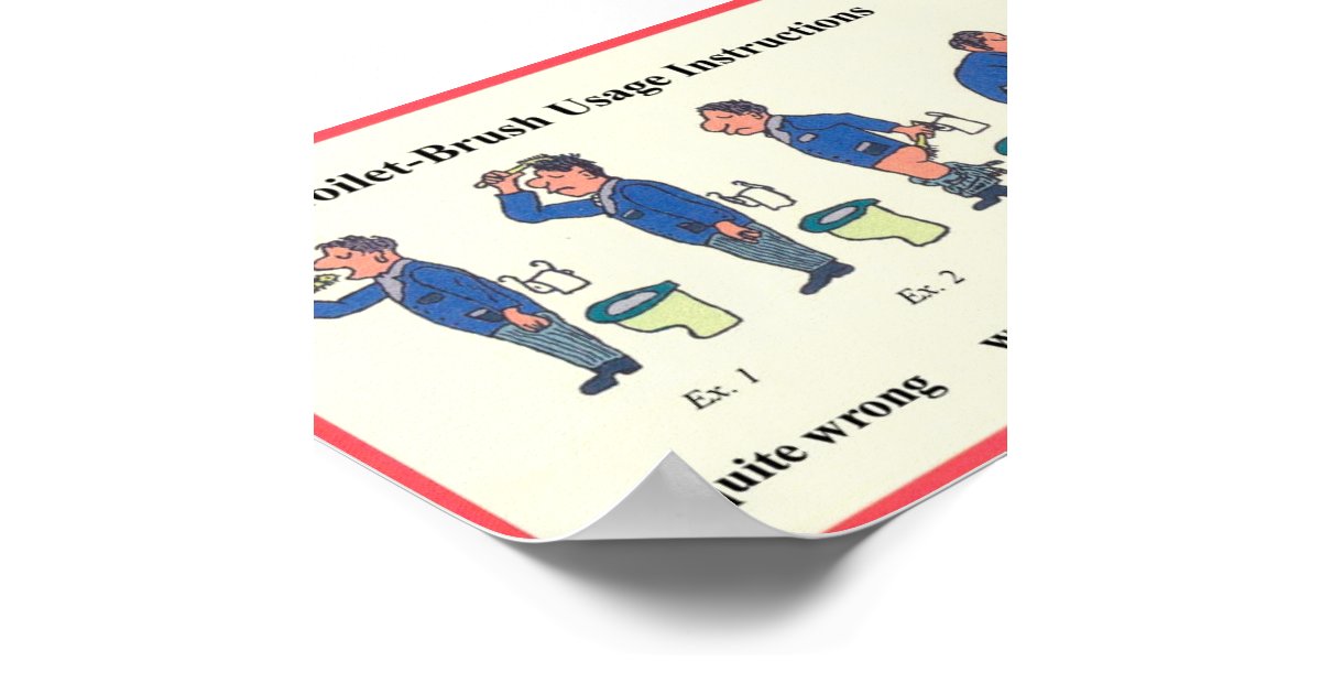 Toilet Brush Instructions Poster Zazzle