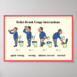 Toilet Brush Instructions Poster