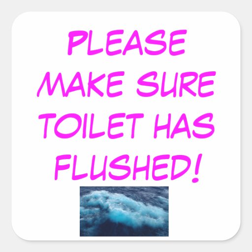 Toilet Flushing Reminder Pink Sticker Zazzle