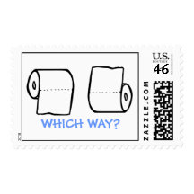 TOILET PAPER HUMOR WHICH WAY? POSTAGE STAMP
