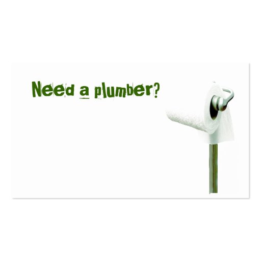toilet paper, Need a plumber? Business Card Templates (front side)