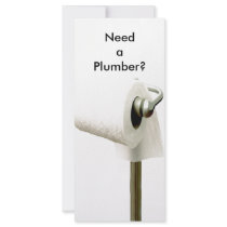 toilet paper, Need a Plumber? rack cards