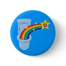 Toilet Rainbow Pinback Button