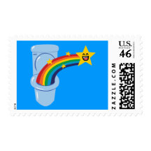 Toilet Rainbow Postage