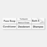 Toiletry Labels for Women Bumper Stickers