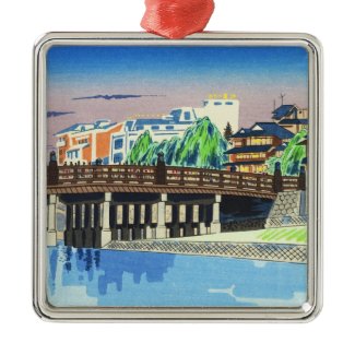 Tokuriki Tomikichiro Sanjo Bridge, Kyoto japanese Christmas Tree Ornament