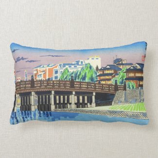 Tokuriki Tomikichiro Sanjo Bridge, Kyoto japanese Pillow