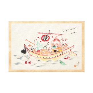 Tokuriki Tomikichiro Treasure Ship watercolor art Stretched Canvas Print