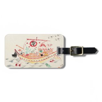 Tokuriki Tomikichiro Treasure Ship watercolor art Travel Bag Tags