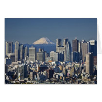 Tokyo, Shinjuku District Skyline, Mount Fuji, Greeting Card