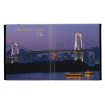 Tokyo Skyline Tower Rainbow Bridge Odaiba Night iPad Folio Cases