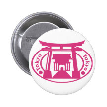Tokyo Stamp Pinback Button