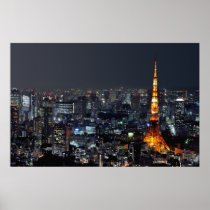 Tokyo Tower by Night Print