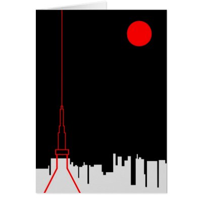 Tokyo Tower Greeting Card by lonvig