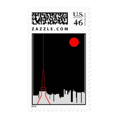 Tokyo Tower Postage Stamps by lonvig