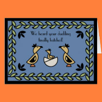 Tole Duckling New Baby Boy Congratulations Card cards