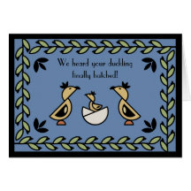 Tole Duckling New Baby Boy Congratulations Card
