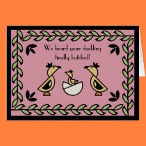 Tole Duckling New Baby Girl Congratulations Card cards