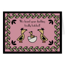 Tole Duckling New Baby Girl Congratulations Card