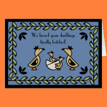 Tole Twin Duckling Baby Boys Congratulations Card cards